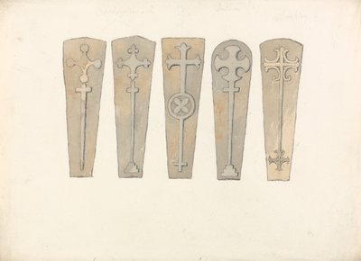 Five Coffin Lids from Norfolk Churches by John Sell Cotman